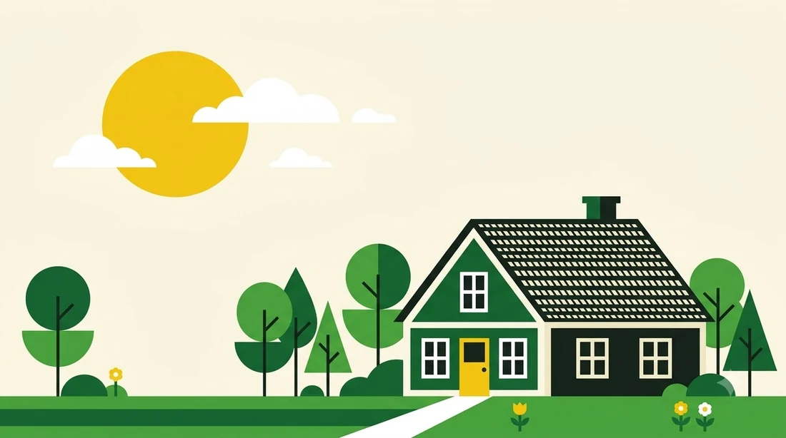 Illustration of a house with a new charcoal roof