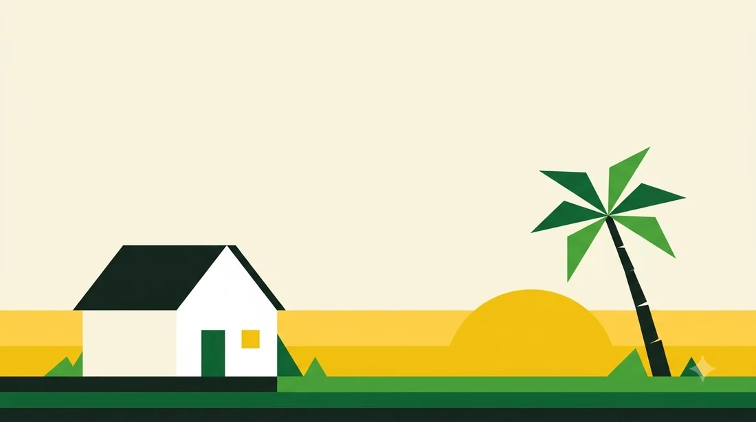 Illustration of a home with a fresh roof at sunset